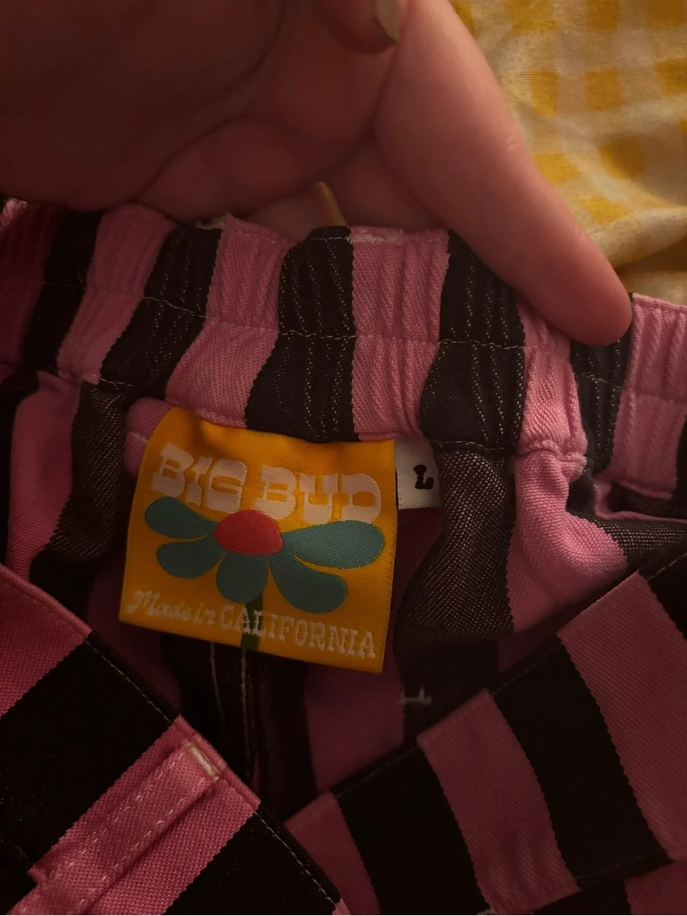 big bud press stripe longline work shorts in bubblegum pink